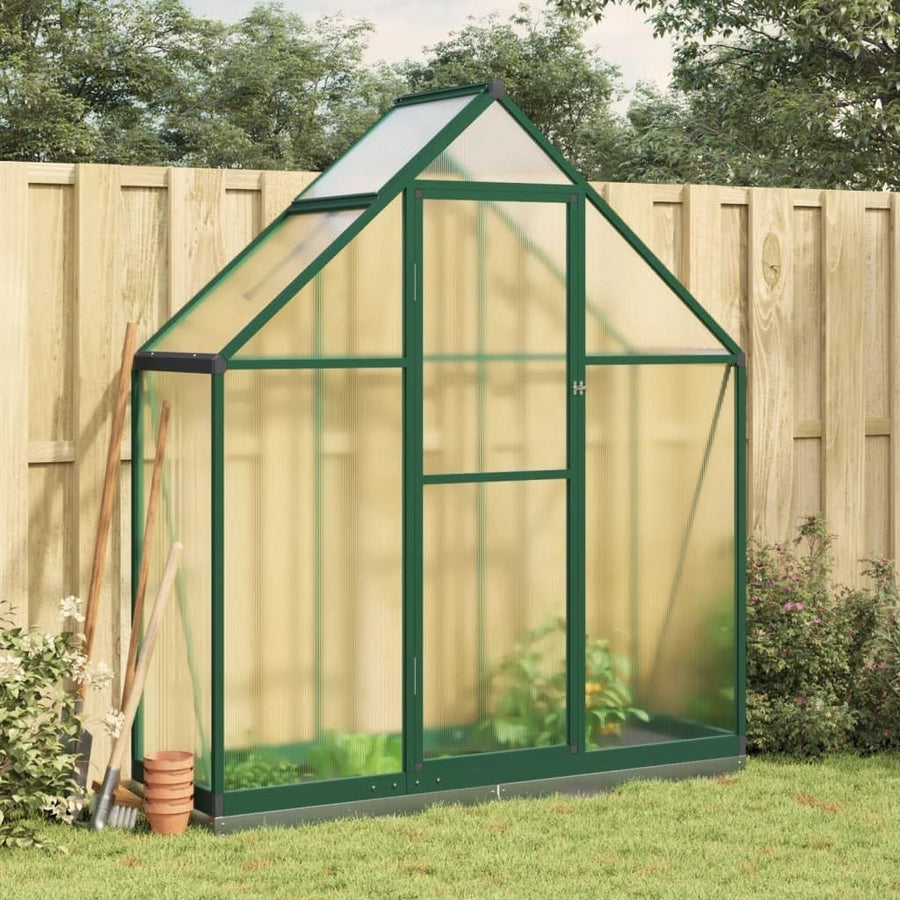 Aluminium Walk-In Greenhouse 169x58x202cm Green Polycarbonate with Base