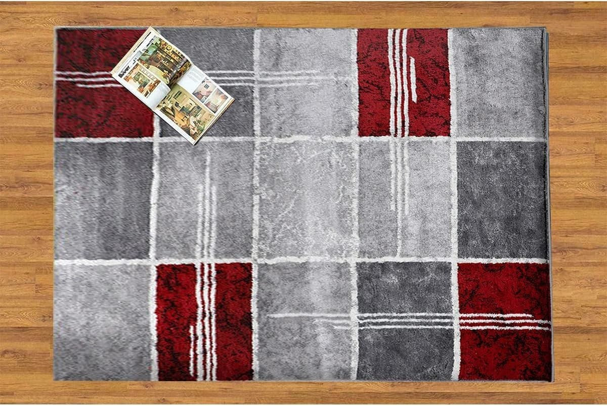 Red Small Area Rug 60x110cm Soft Thick Pile Non Shed Bedroom Kitchen Mat