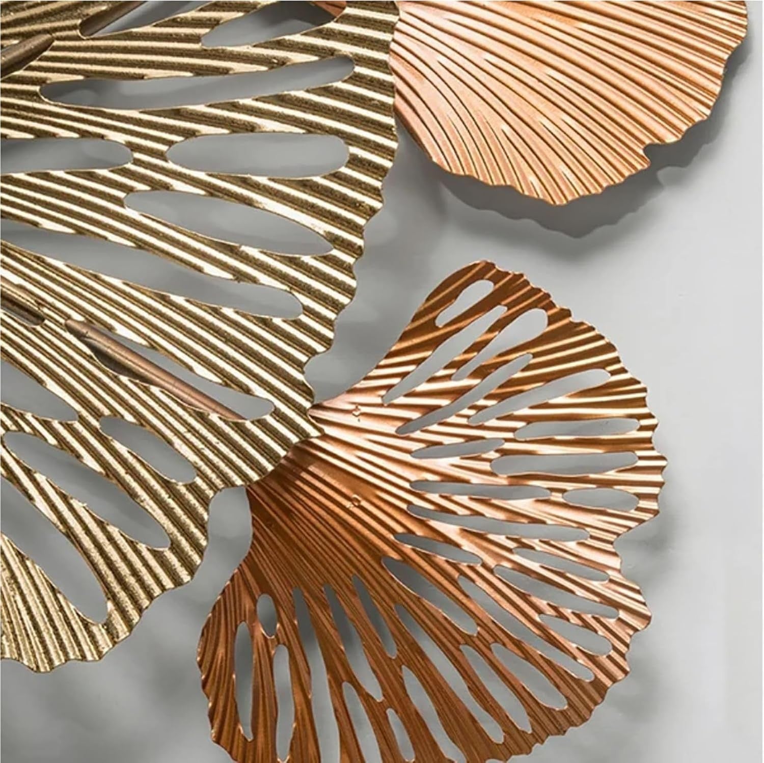 Luxury Metal Wall Art Ginkgo Leaves Large Modern Sculpture Living Room Decor