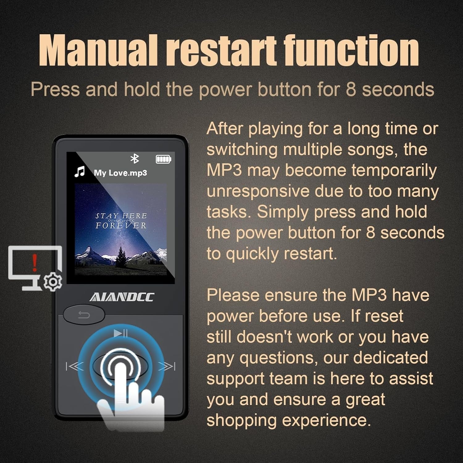 32GB MP3 Player Bluetooth 5.3 HiFi Lossless FM Radio Earphones