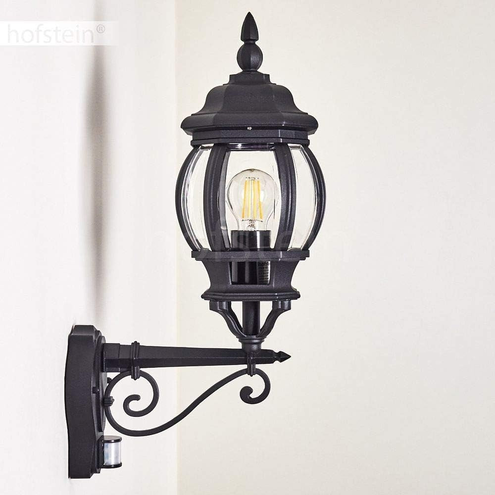 Hofstein Lentua Outdoor Wall Light w/ Motion Sensor – Black IP44