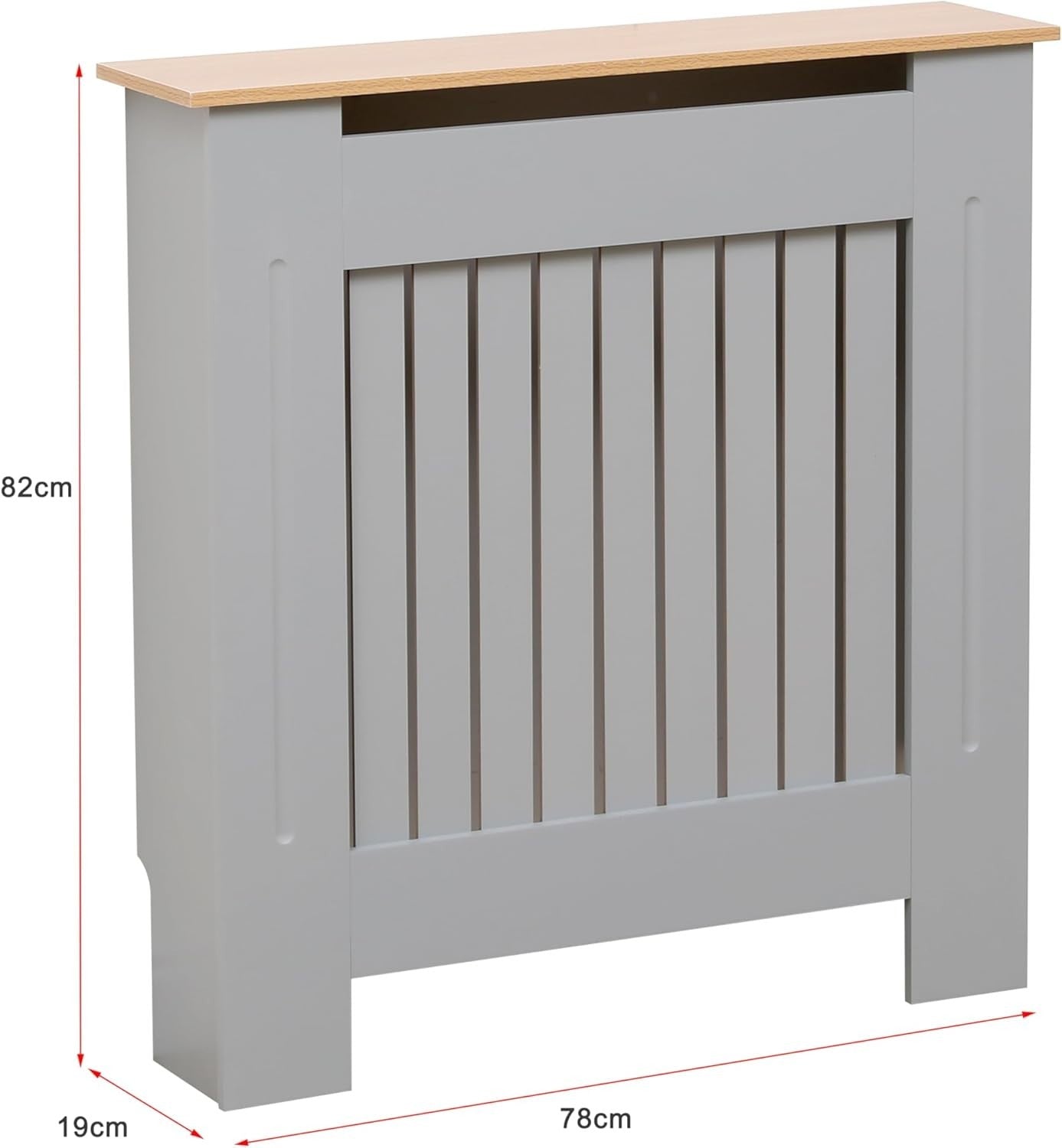Small Grey Oak Radiator Cover | Modern MDF Vertical Slat Cabinet