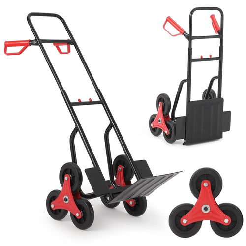 330lb Stair Climbing Hand Truck Folding 6 Wheel Grocery Luggage Cart