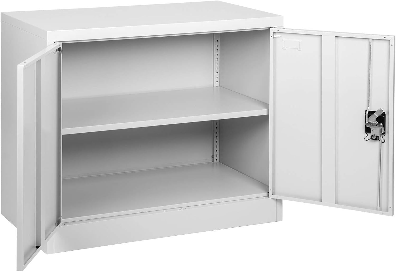 Metal Lockable Office Storage Cabinet with Adjustable Shelf, 90x90x40cm