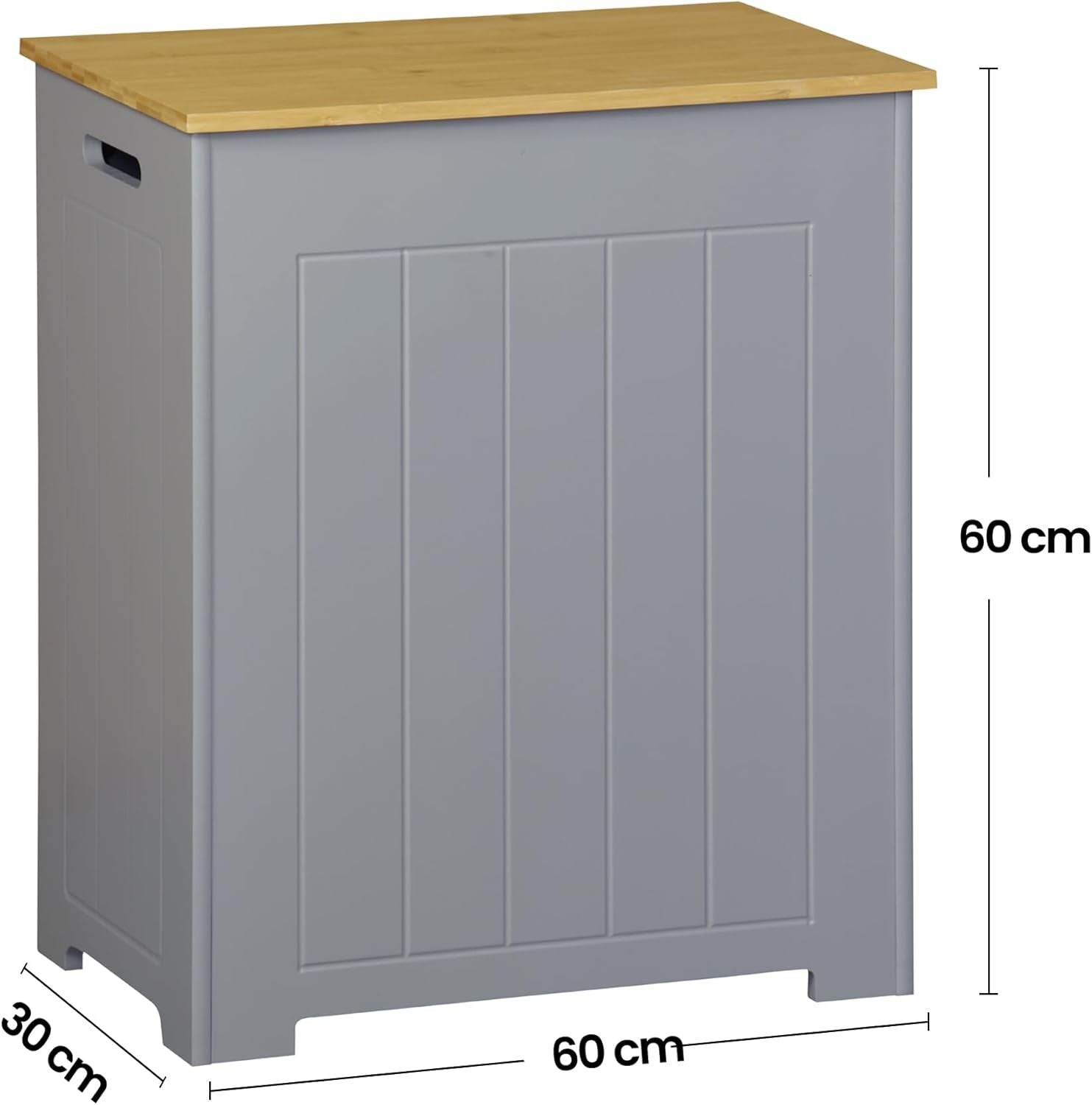 Bathroom Laundry Storage Cabinet Freestanding Hamper Waterproof Wooden Cupboard