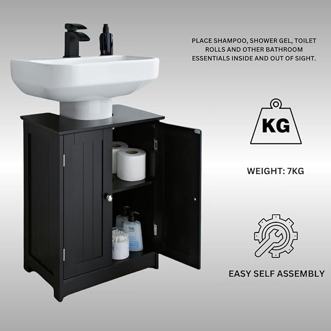 Fizporium 2 Door Undersink Cabinet, Bathroom Vanity Unit Bathroom Storage Cabine