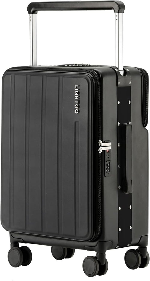 24” Dual Access Checked Suitcase Front Back Open Hard Shell