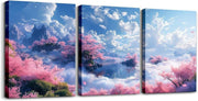 3-Panel Cherry Blossom Wall Art 12"x16" Japanese Framed Prints