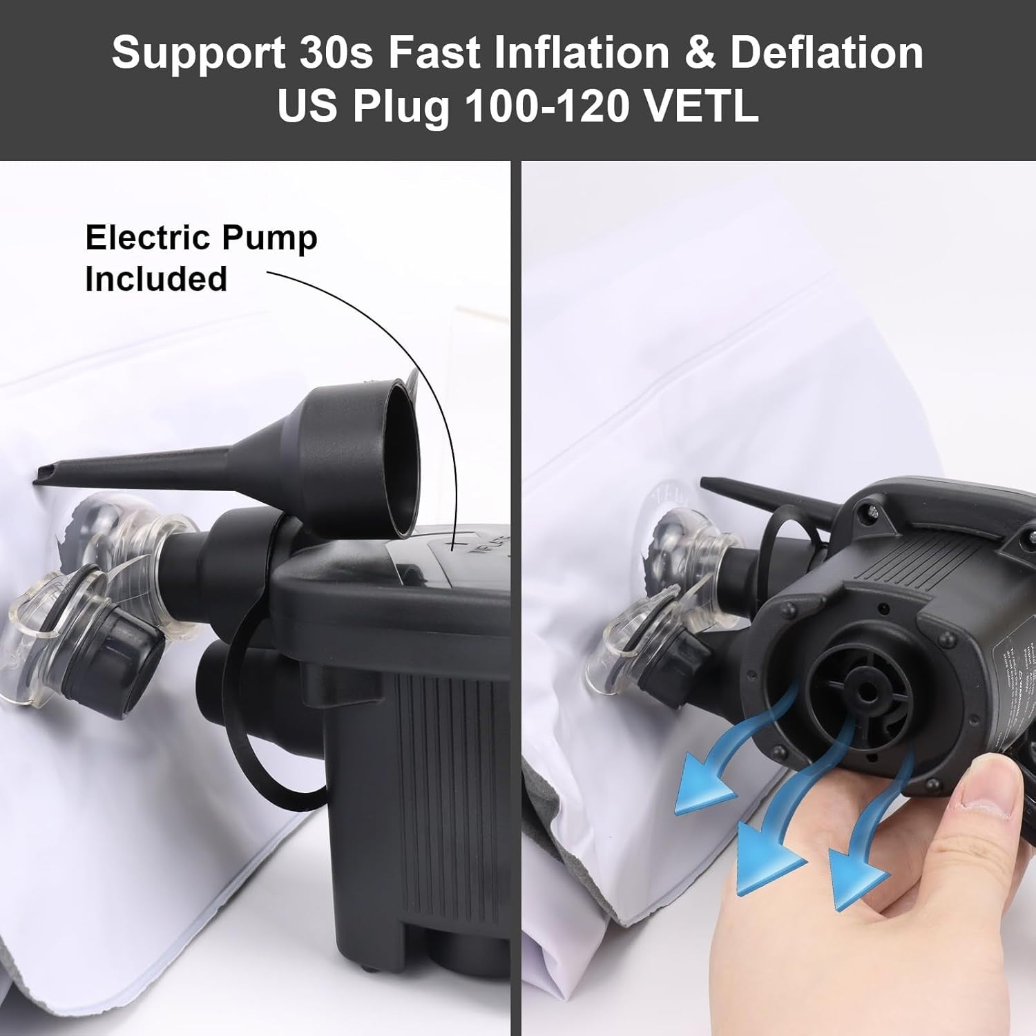 Inflatable Toddler Travel Bed w/ Safety Sides Electric Pump Portable