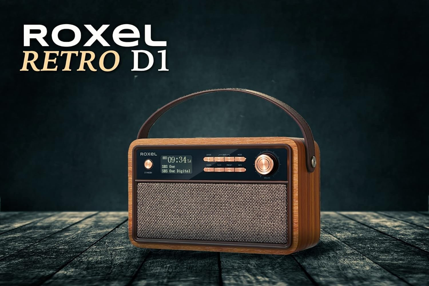 Retro DAB+/FM Bluetooth Alarm Clock Radio USB TF AUX