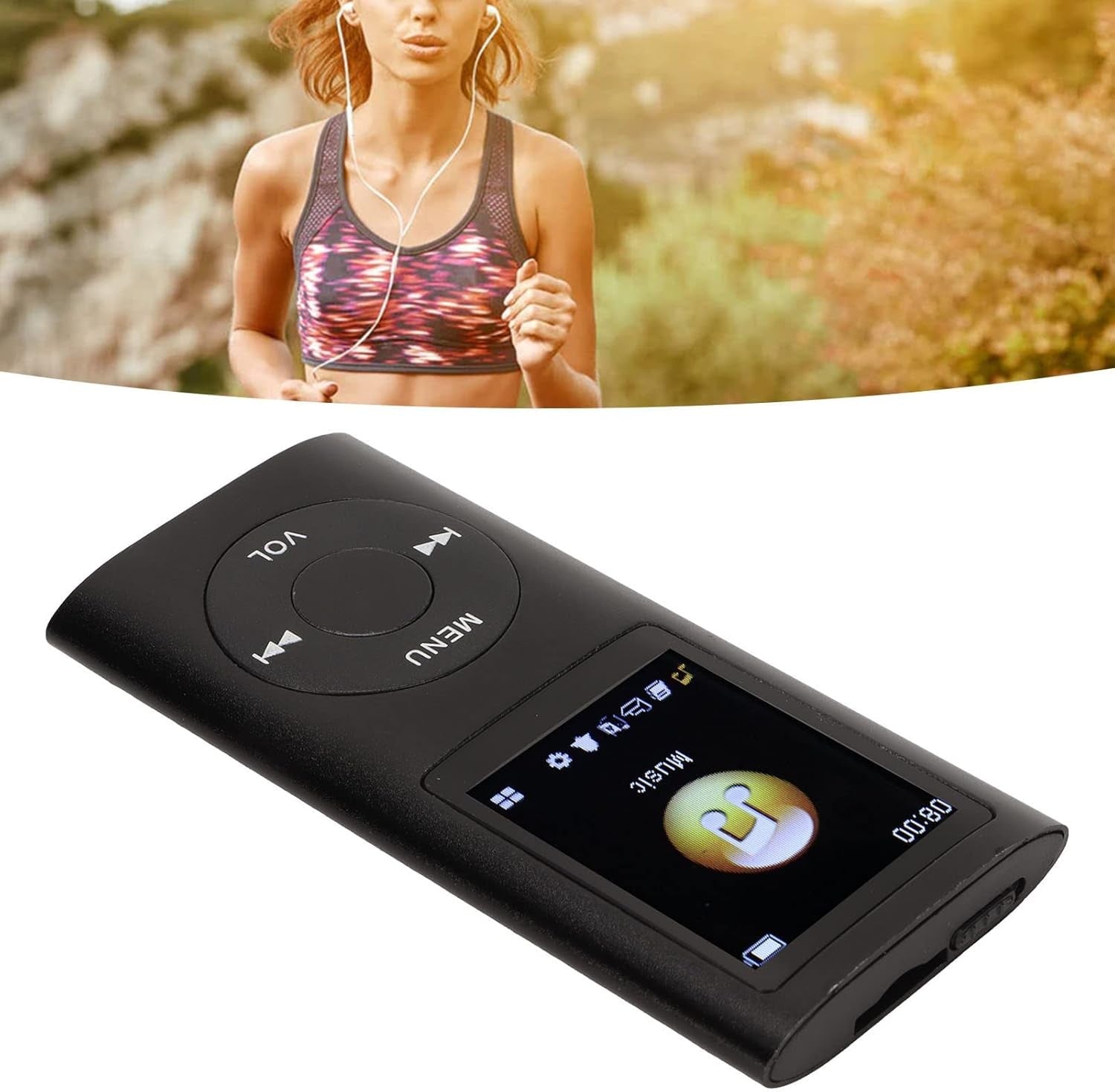 Portable Slim MP3 Player 1.8" LCD Lossless Music Player 64GB Black