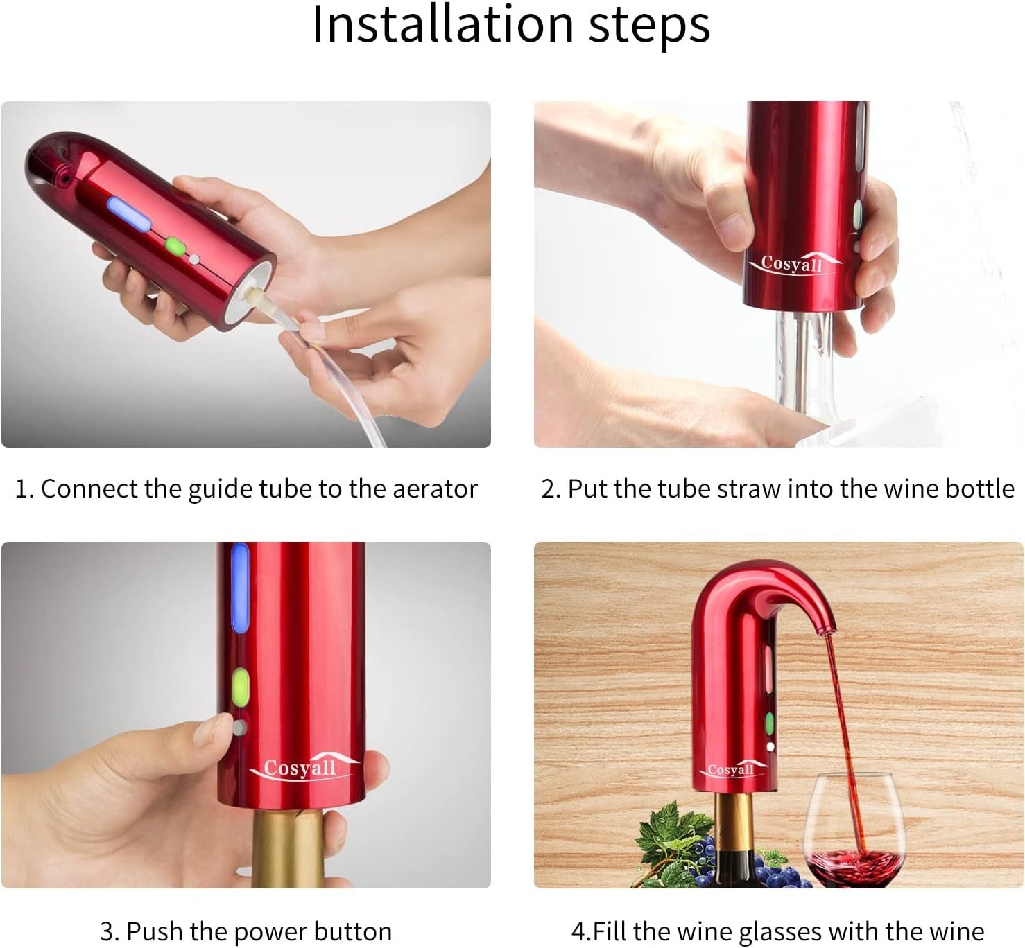 Electric Wine Aerator Dispenser Automatic Pourer Rechargeable Red Party Gift
