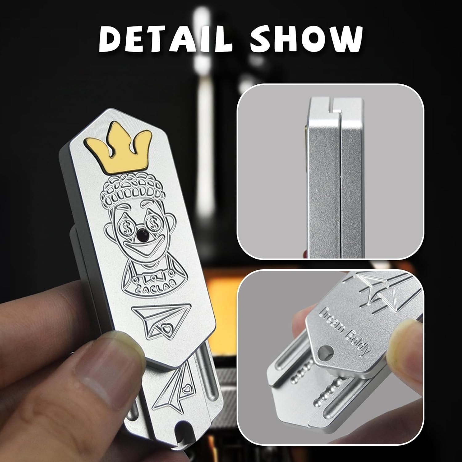 High-Speed Aluminum Fidget Slider Stress Relief EDC Focus Toy w/ Ratchet