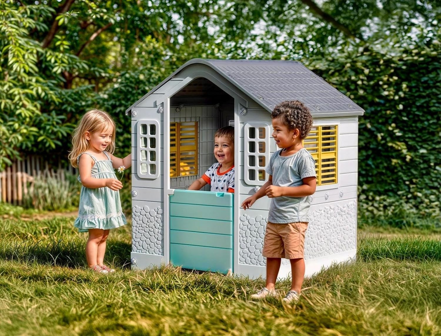 Kids Outdoor Playhouse Indoor Garden Toy House Ages 2+