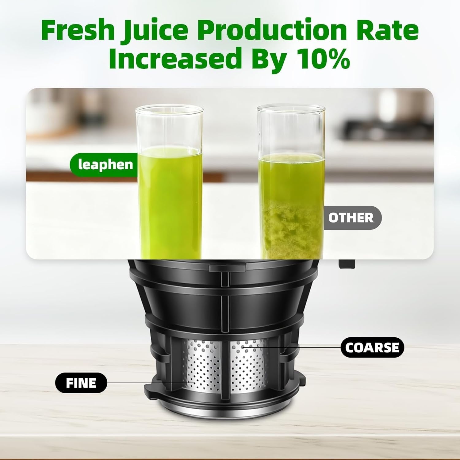 Cold Press Juicer 110mm Wide Chute Whole Fruit Slow Self Feeding Easy Clean