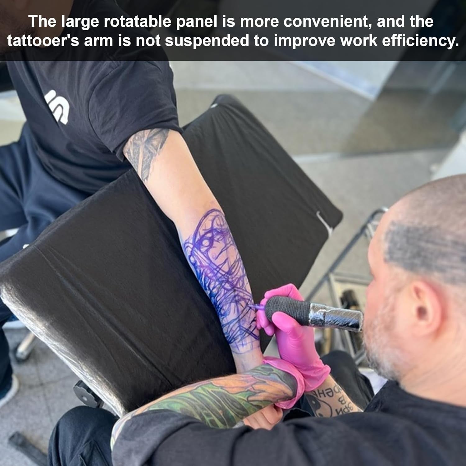 Oversized Tattoo Armrest Stand Adjustable Height Padded Artist Support Station