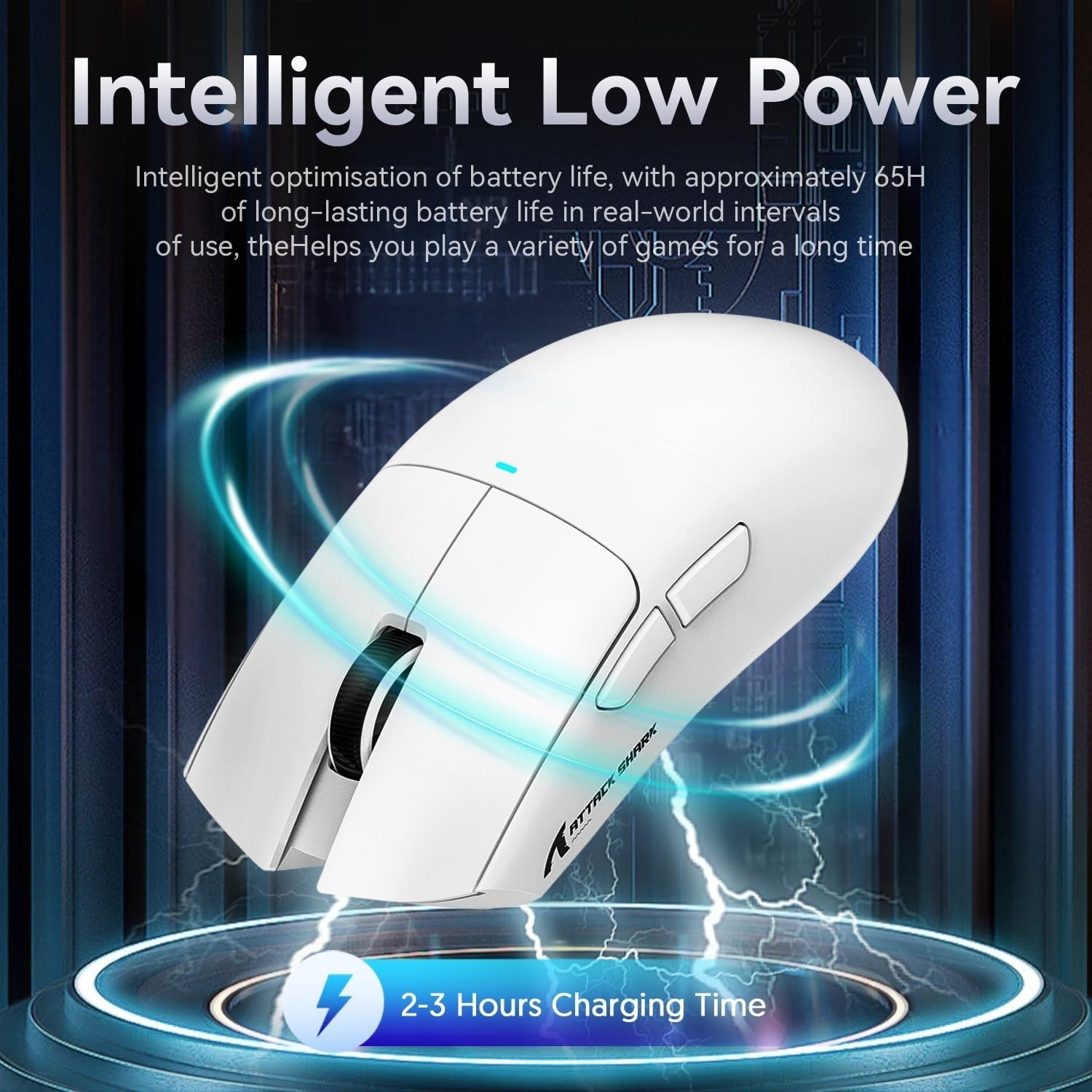 Wireless Gaming Mouse 22000 DPI RGB Dock BT 2.4G USB White