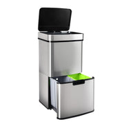 62L Sensor Recycling Bin 3 Compartment Stainless Steel