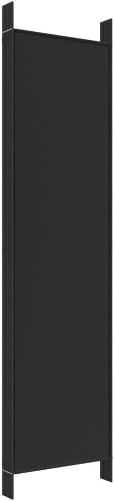 6 Panel Black Folding Room Divider 300x200cm Fabric Privacy Screen Partition