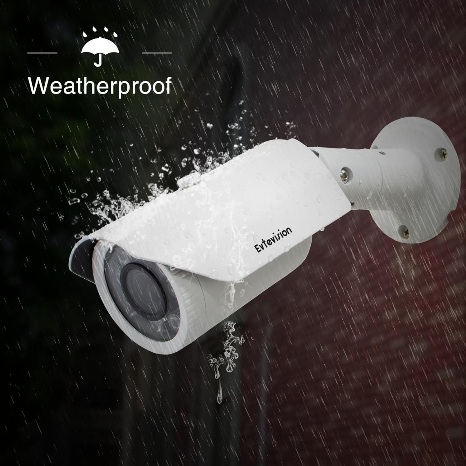 5MP CCTV Bullet Camera Varifocal Lens 130ft Night Vision IP67 Outdoor
