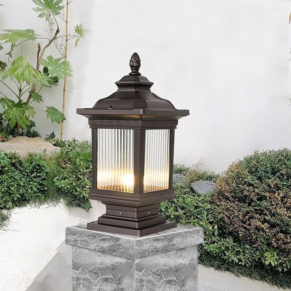 Outdoor Post Lantern – Black LED Pillar Light, IP54 Waterproof