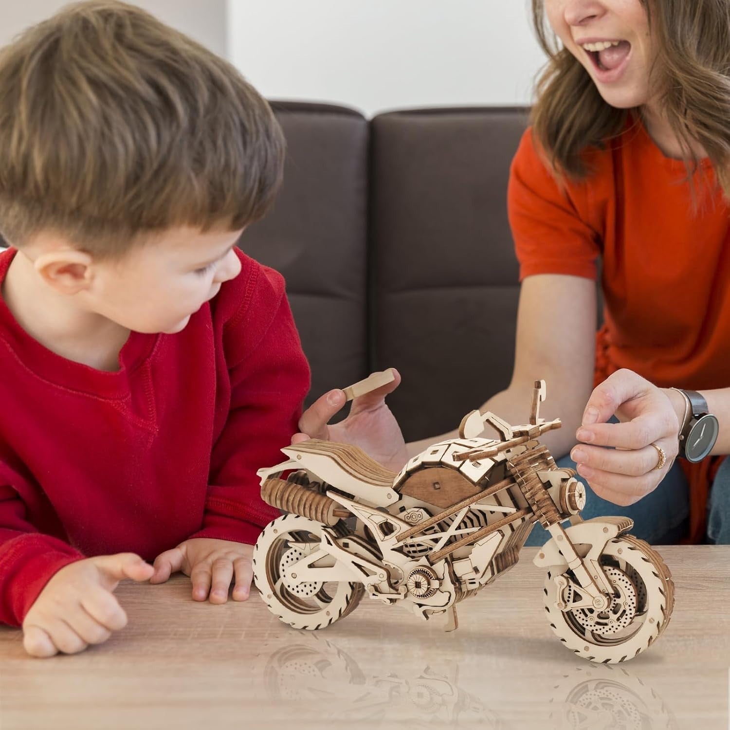3D Wooden Motorcycle Puzzle Model Kit – DIY Craft Gift for Adults & Teens