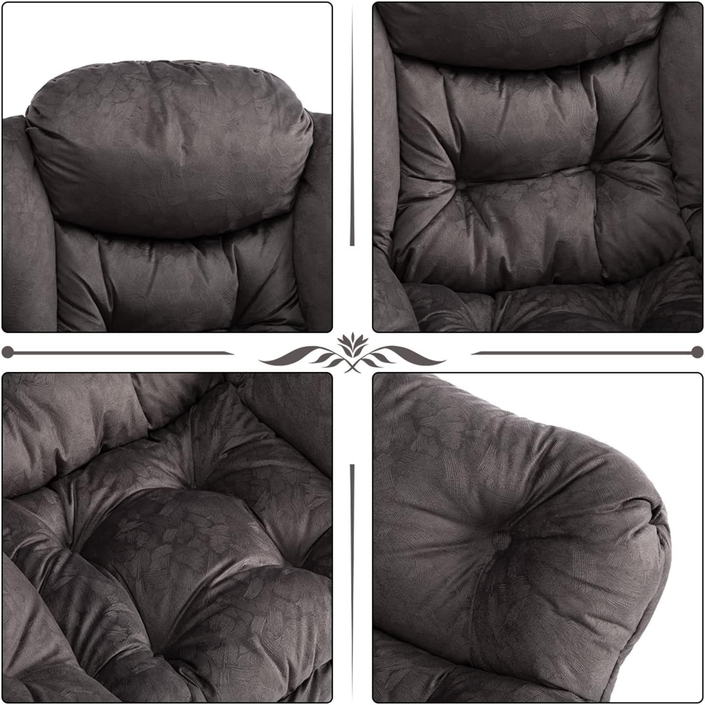 Grey Brown Velvet Armchair Lounge Chair Reading Chair Living Room Sofa Accent