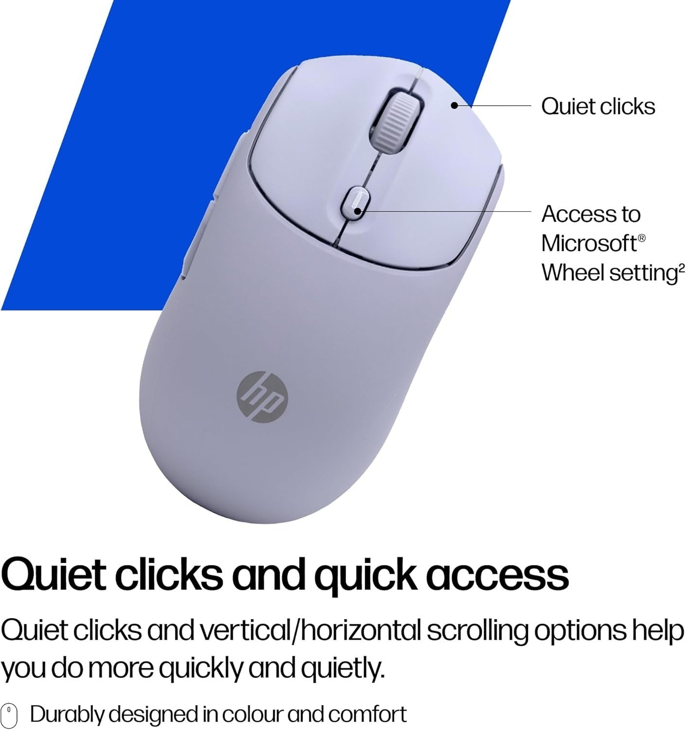 Purple Quiet Wireless Mouse Dual Bluetooth 6000 DPI Soft Touch Office Laptop
