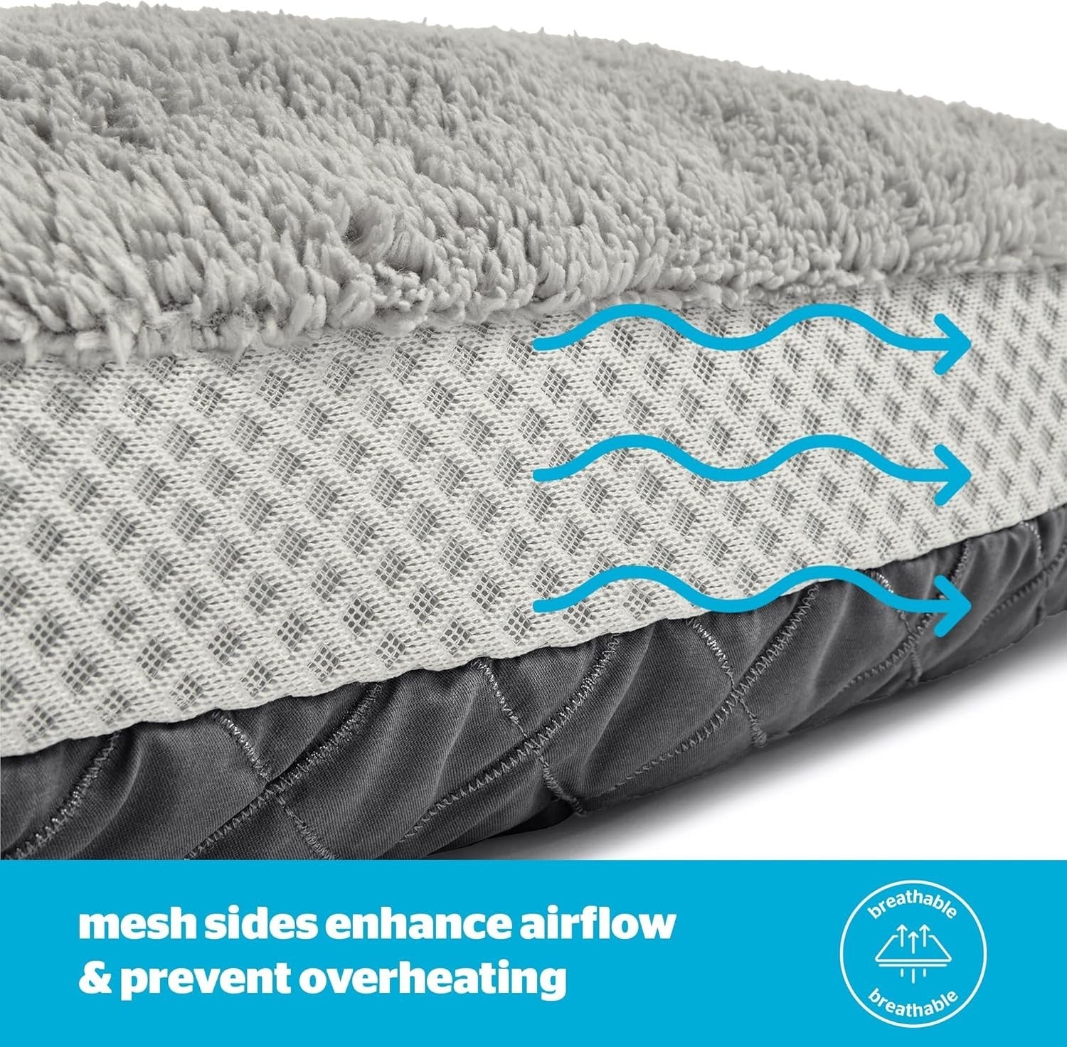 Medium Cooling Dog Bed 75x58cm Breathable Washable Non Slip