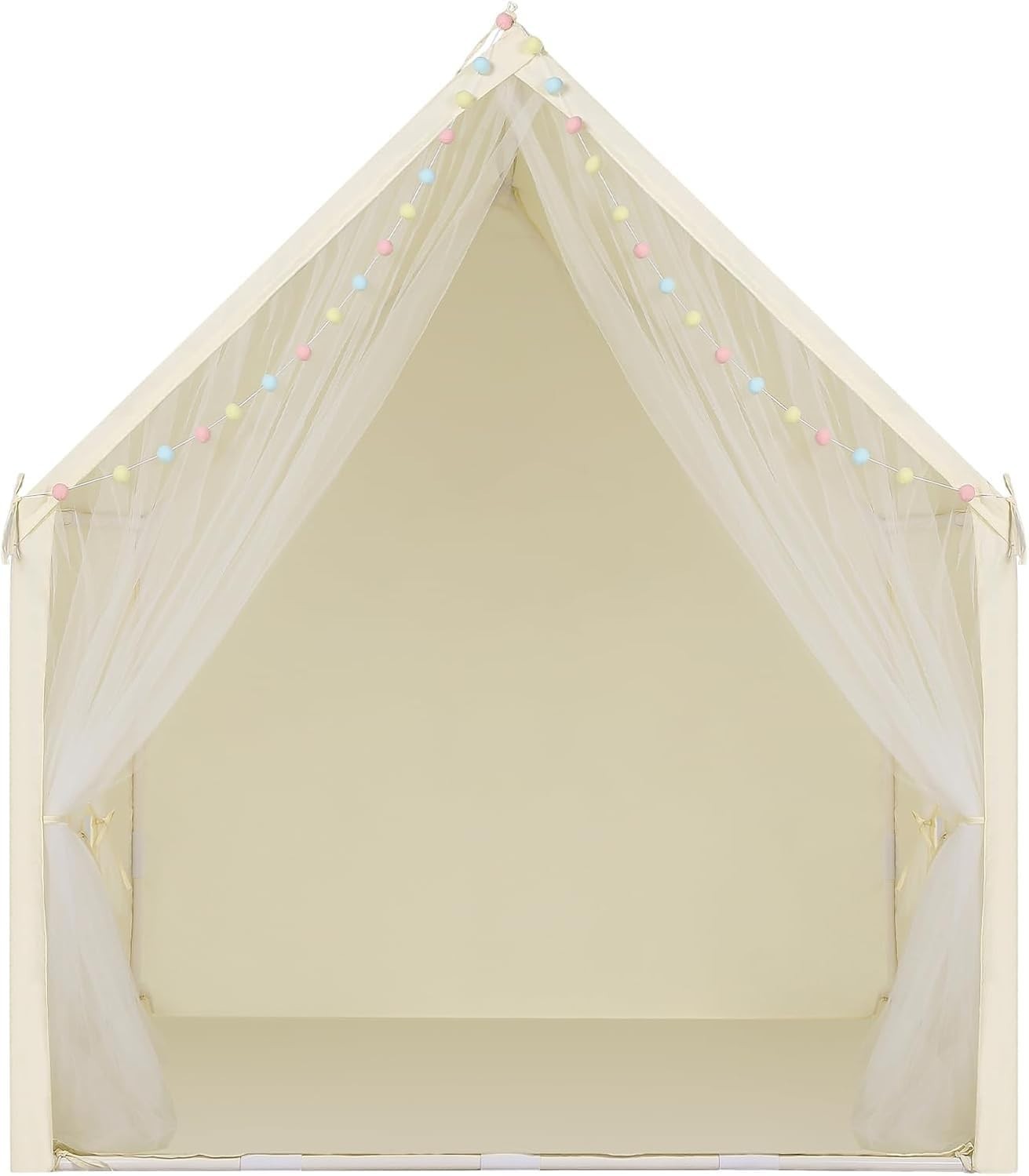 Large Kids Play Tent Indoor Outdoor Castle Bed Playhouse Pale Yellow