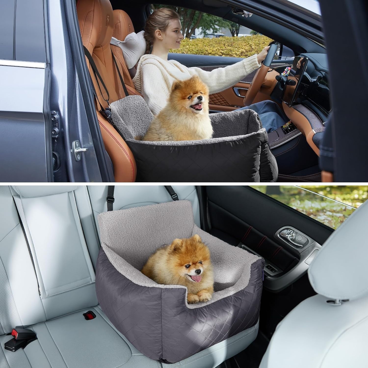 Waterproof Dog Car Seat Booster Bed Travel Carrier Leash Small Dogs