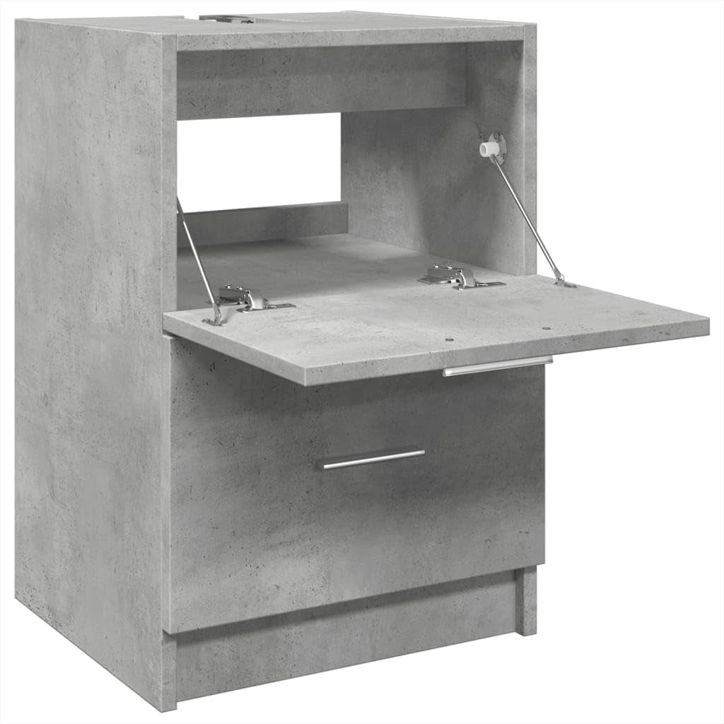 Concrete Grey Bathroom Sink Cabinet 40x37x59cm Modern Under Sink Storage Unit