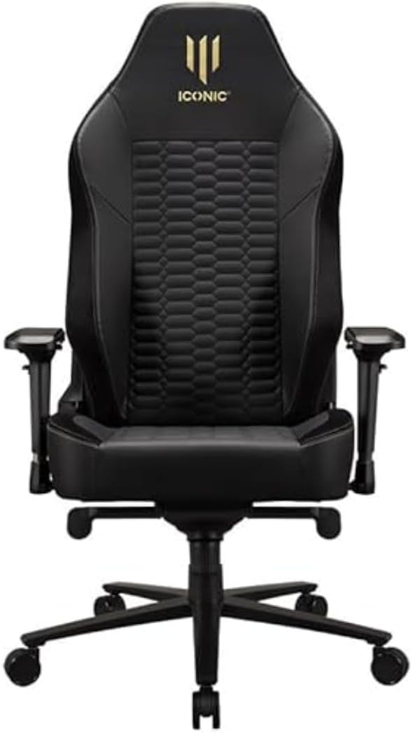 Premium XL Ergonomic Gaming Chair Black Gold High Back Office Seat