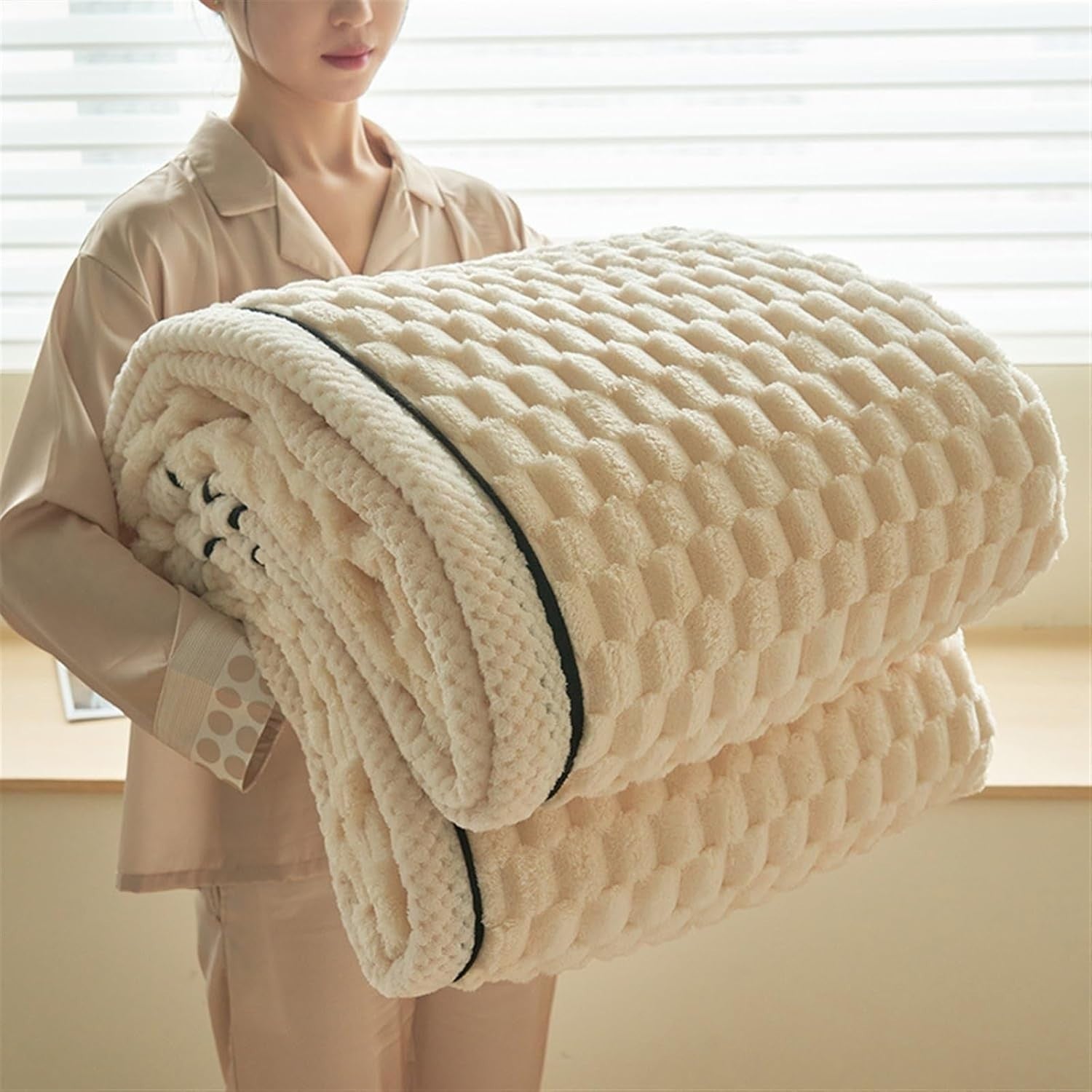Purple Weighted Blanket 120x200 cm Soft Fleece for Sofa & Bed