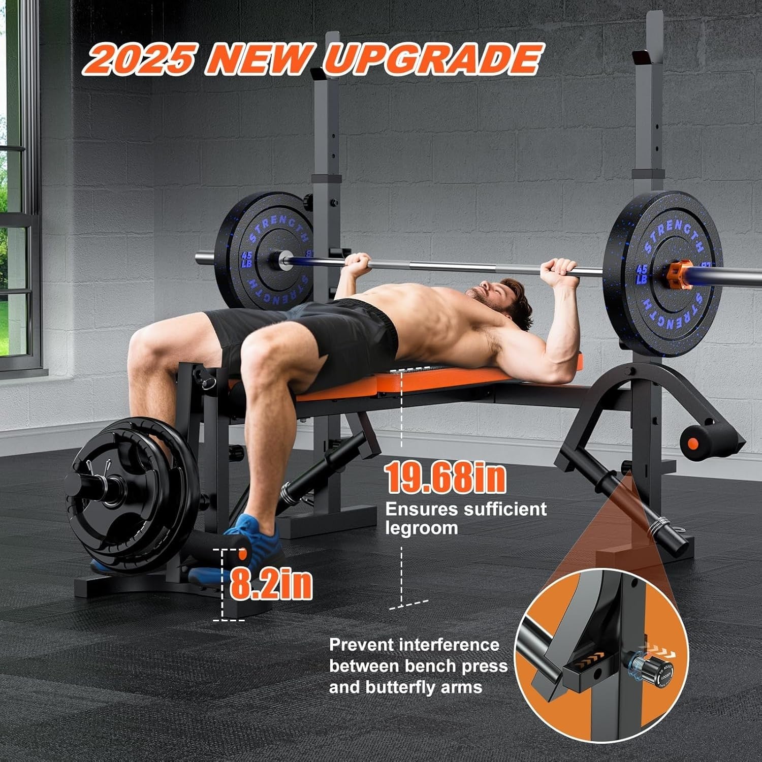 All-In-One Olympic Home Gym Bench 990lb Bench Press & Leg Trainer