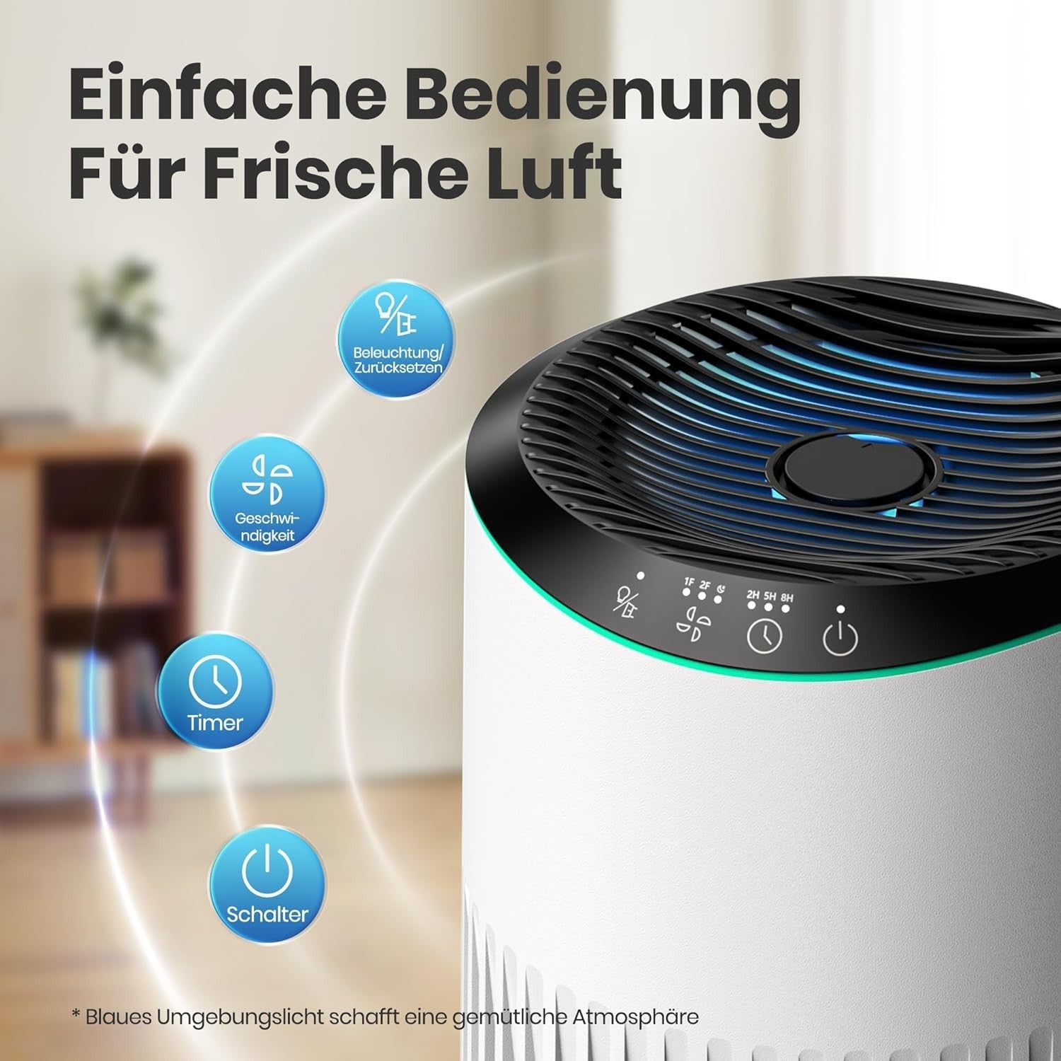 Quiet HEPA Air Purifier Bedroom Smoke Pet Odors Aromatherapy 22dB