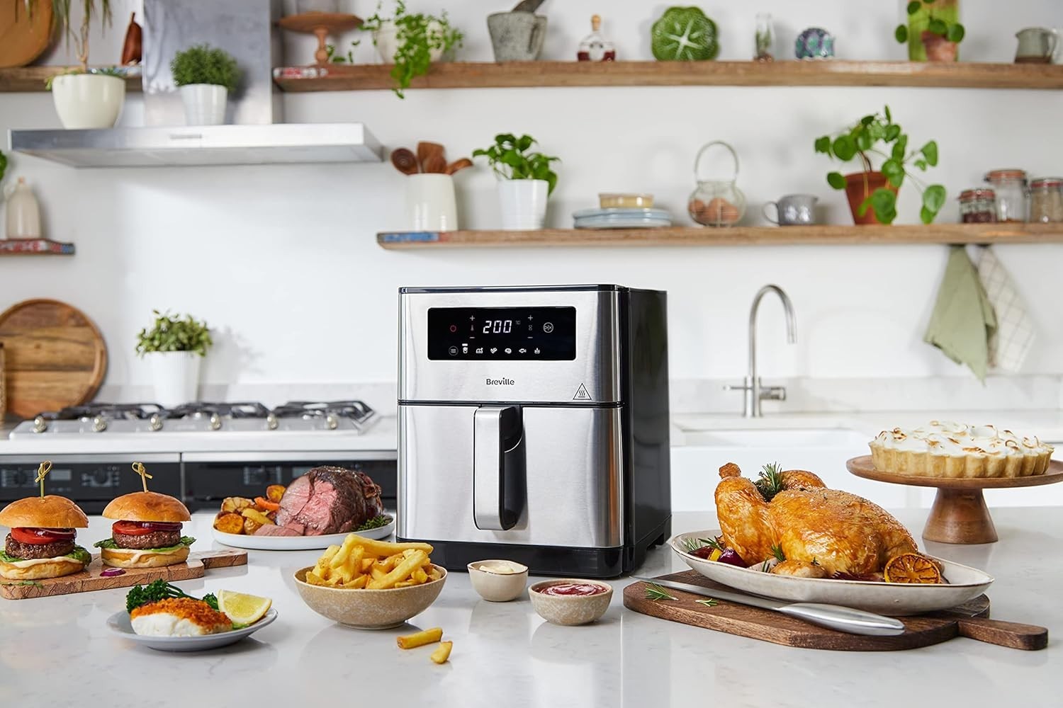 9L Digital Air Fryer Oven XL Capacity 1700W Fast Cooking Fry Bake Roast Grill