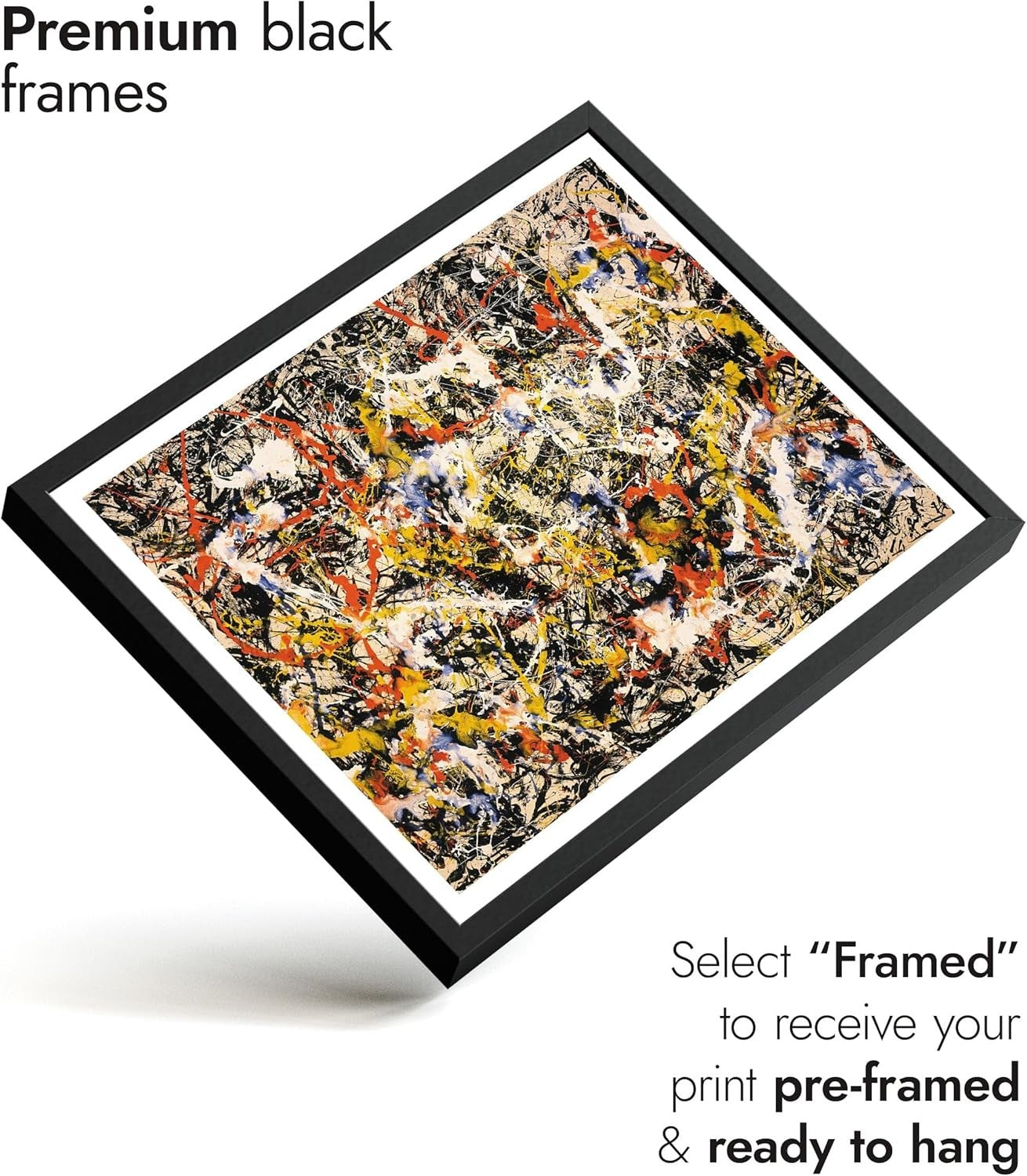 Convergence Jackson Pollock Print Abstract Expressionist Wall Art 84x59cm