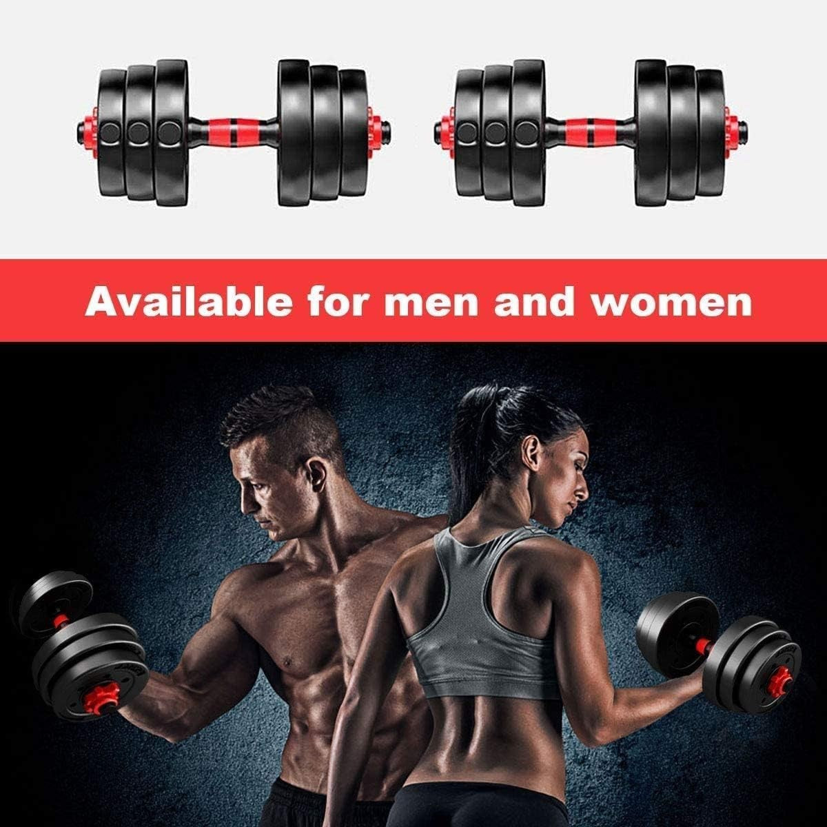 30kg Adjustable Dumbbell Barbell Set Connecting Rod Home Gym Weights