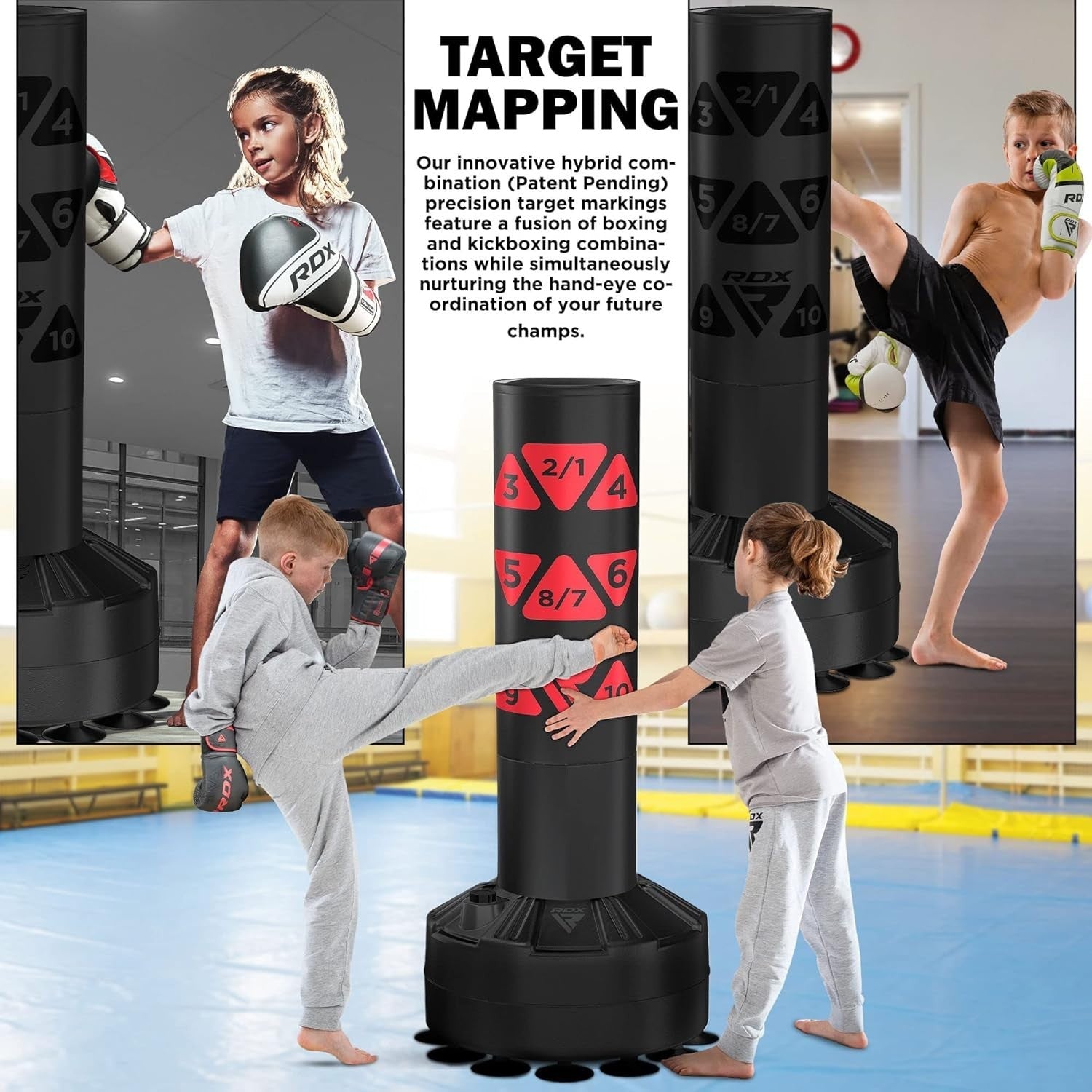 Kids Free Standing Kickboxing Punch Bag 4FT Heavy Duty Target Set