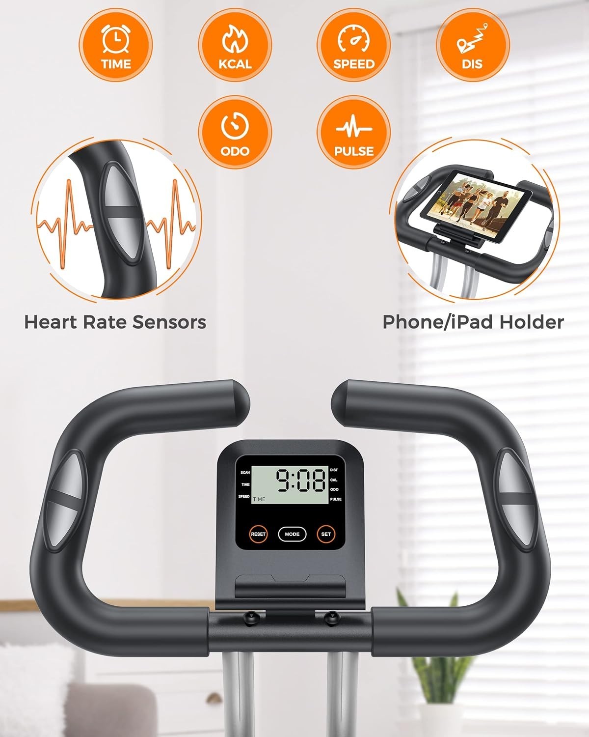 3-in-1 Foldable Magnetic Exercise Bike w/ LCD Monitor, Bands & 8 Resistance