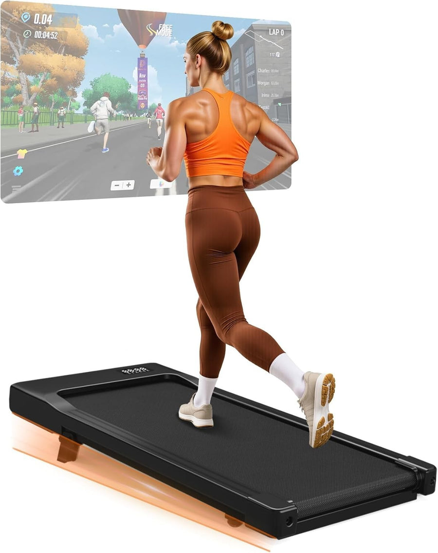 Compact Under Desk Treadmill – Quiet, Shock-Absorbing, AI Training App