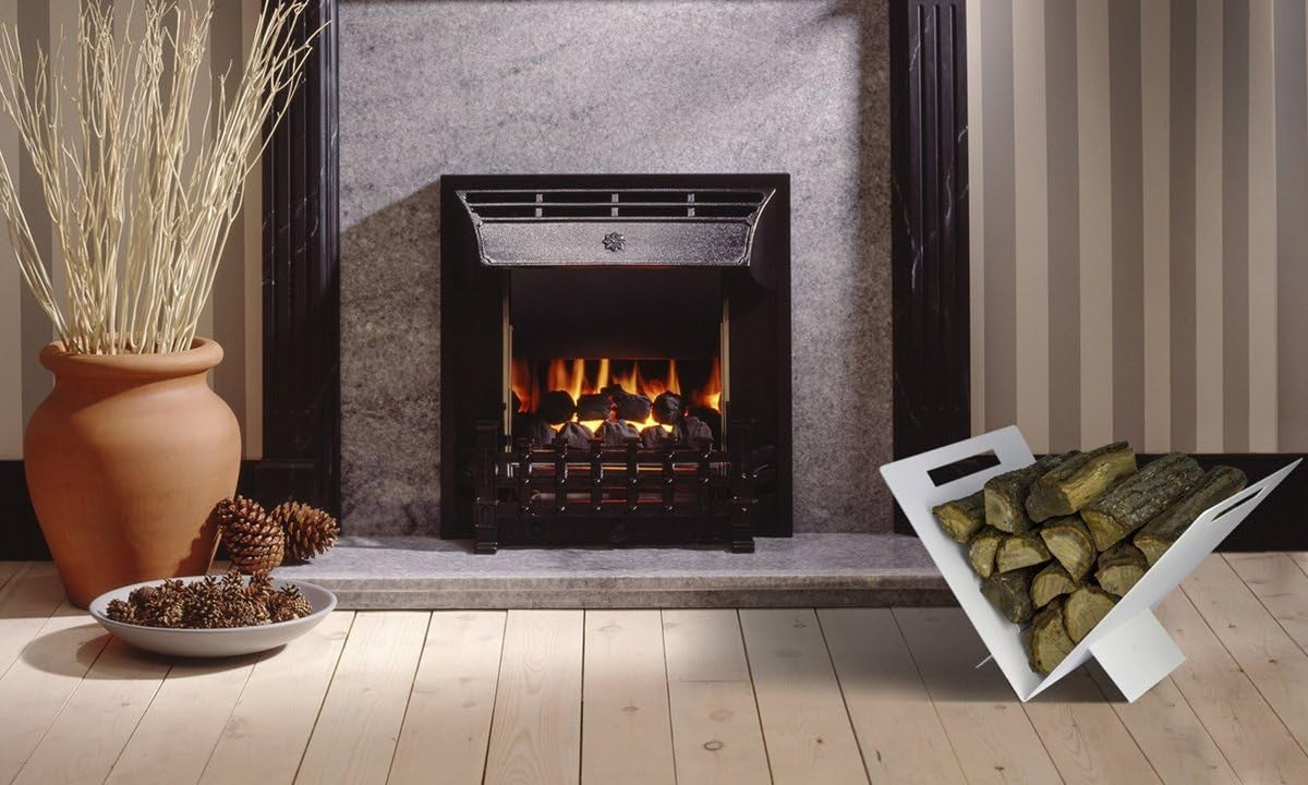 Triangular Steel Firewood Basket for Wood Stove | Modern Indoor Log Holder