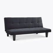 3 Seater Sofa Bed Black Faux Suede | Fold Out Click-Clack Guest Bed Couch