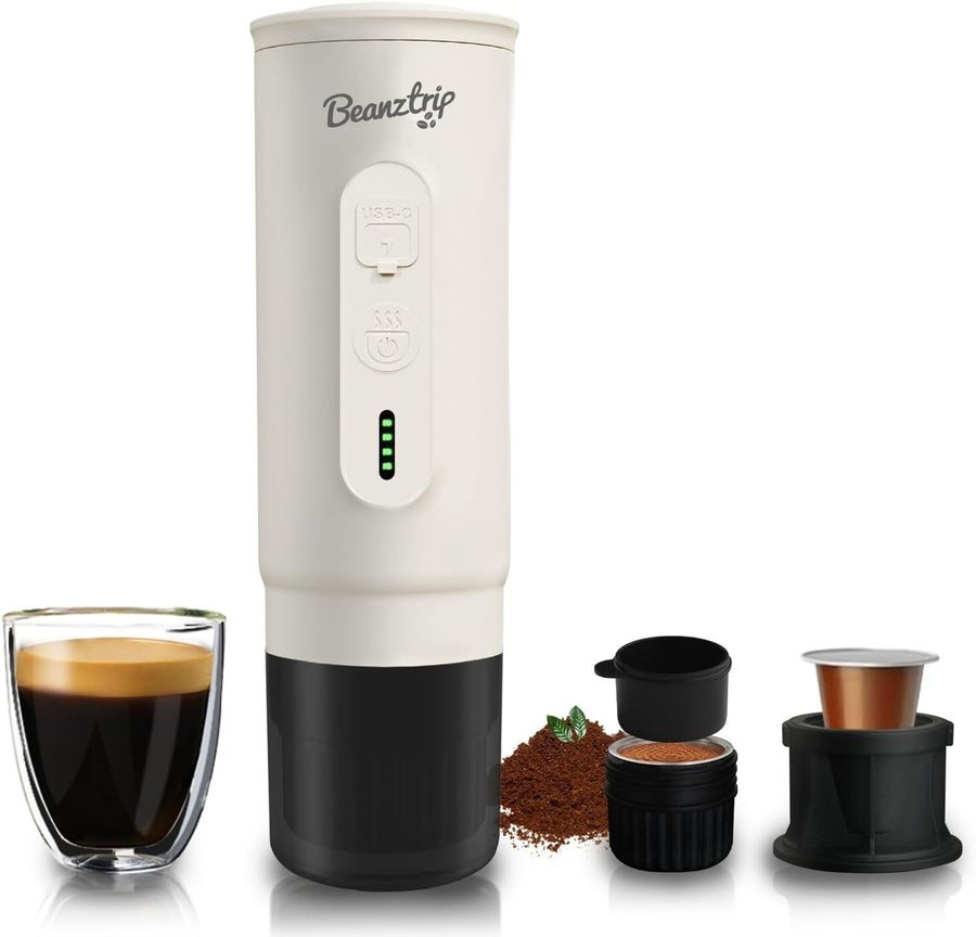 20-Bar Portable Espresso Maker | Self-Heating Travel Coffee Machine | USB-C