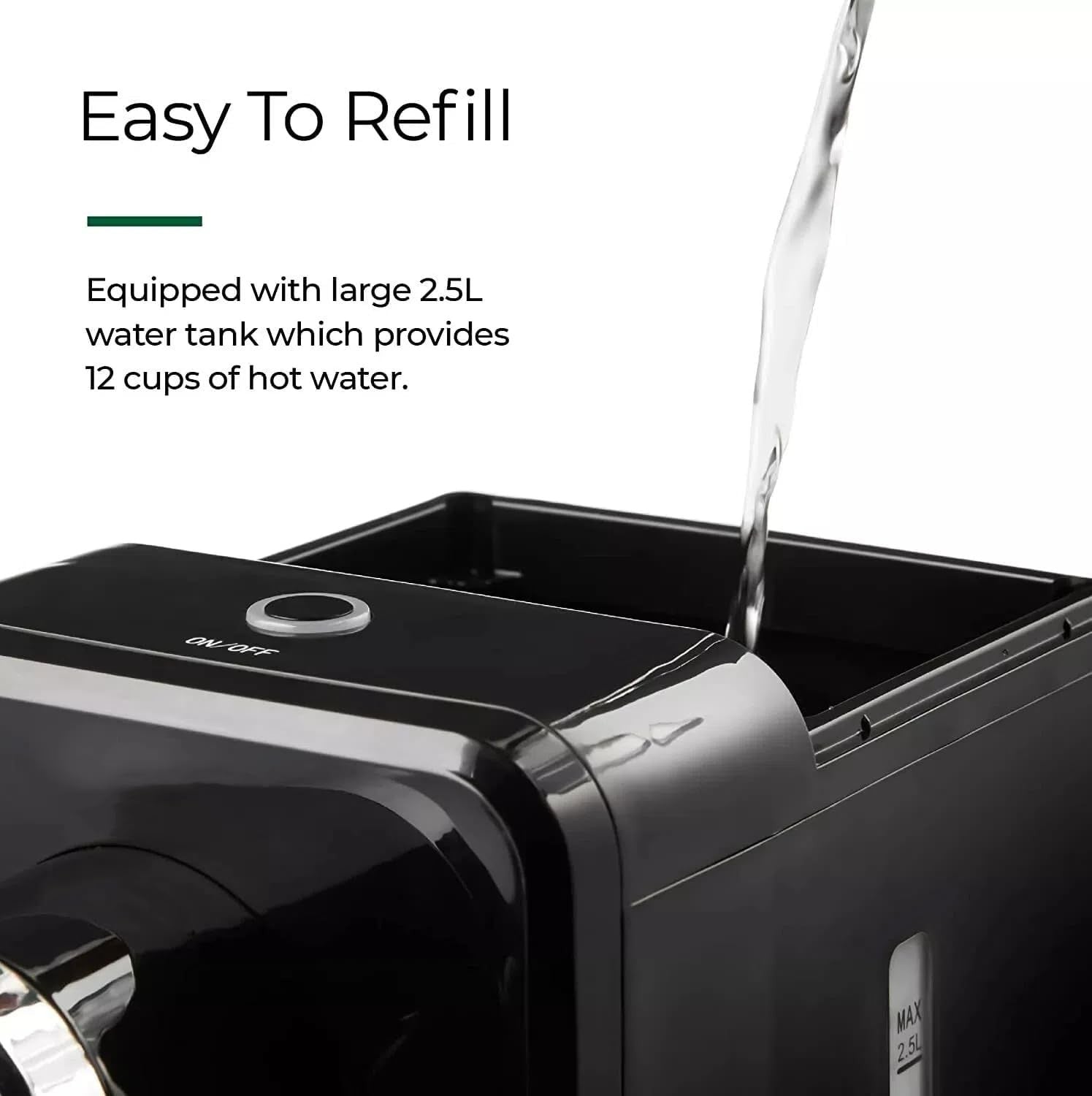 Instant Hot Water Dispenser 2600W Fast Boil 2.5L One Button Energy Saving