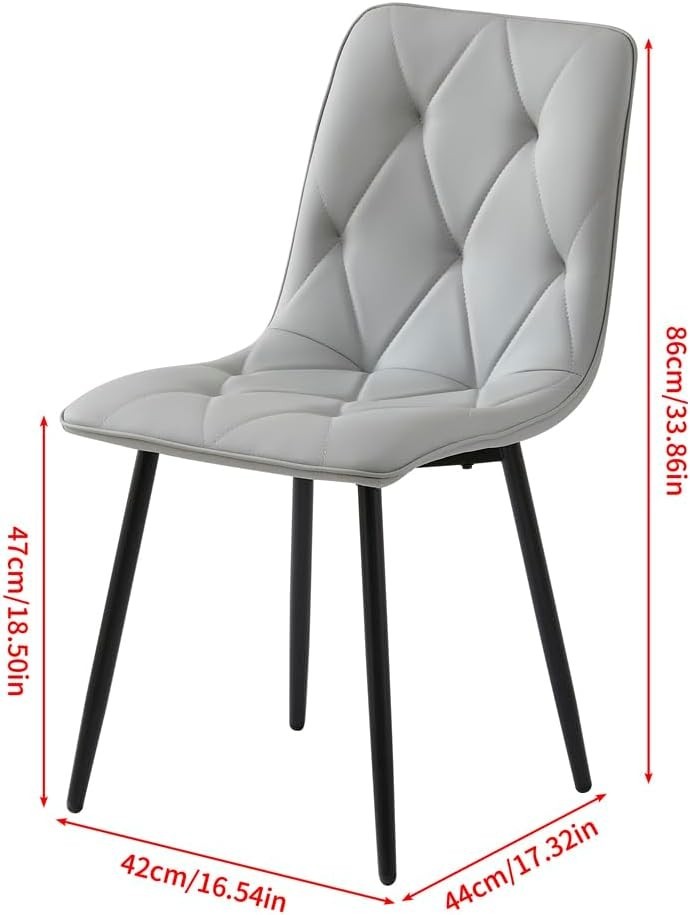 Modern 5-Piece Round Glass Dining Table Set with 4 Grey Chairs