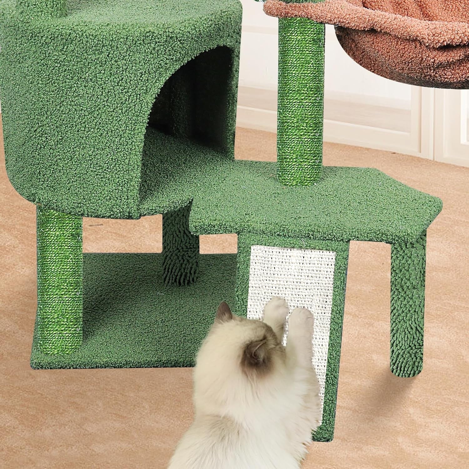 Cat Tree 95cm Climbing Tower Scratching Posts Condo Hammocks for Indoor Cats