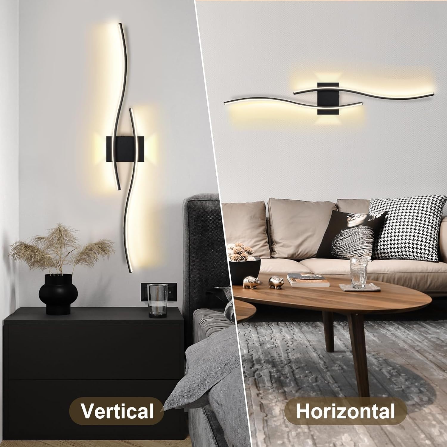 Wireless Rechargeable Wall Light 100cm, Remote Control, Dimmable Warm-Cool