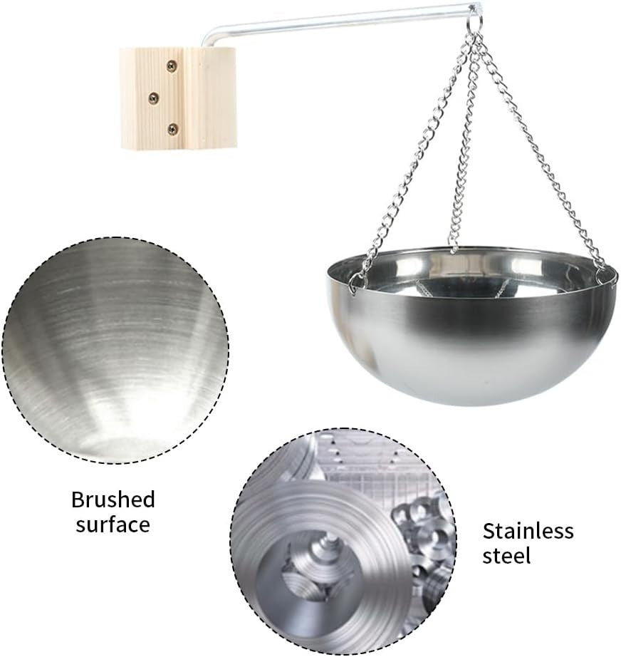 20cm Stainless Steel Sauna Aroma Bowl w/ Adjustable Swing Arm – Wall Mount